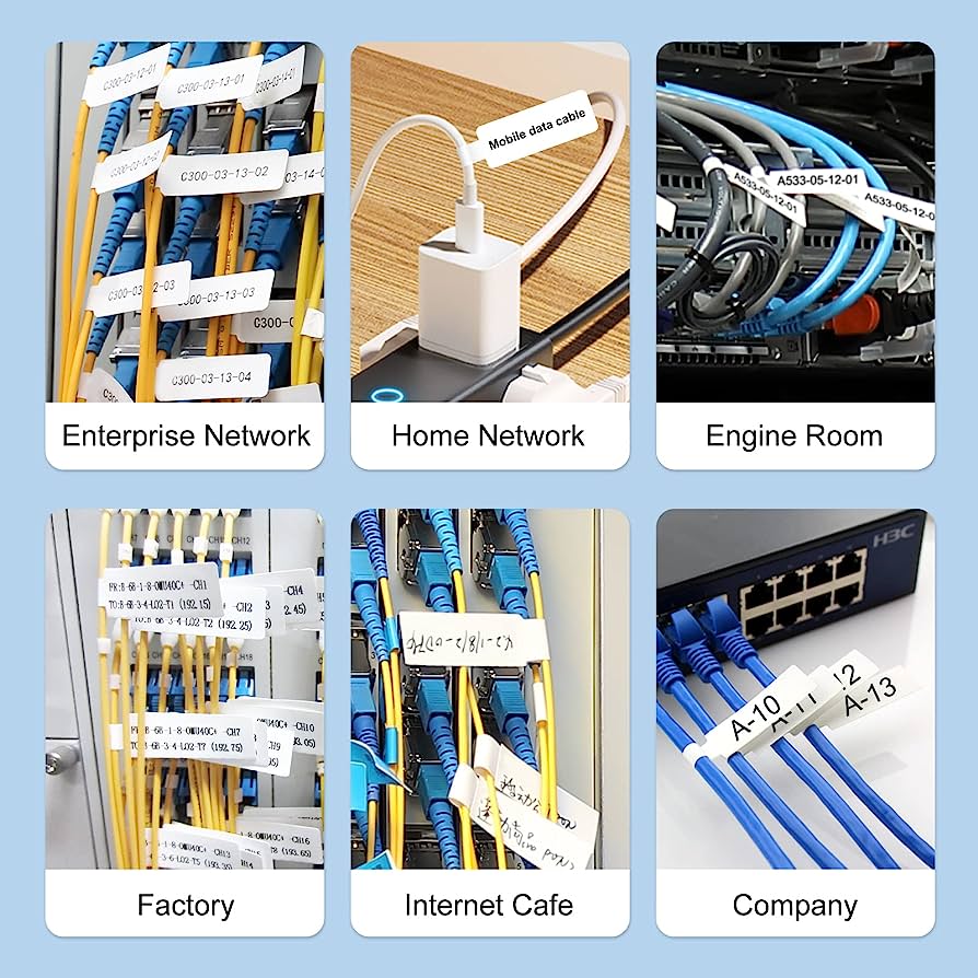 NIIMBOT Cable Label D11/D110/D101 Paper Data Line Identification Fiber ...