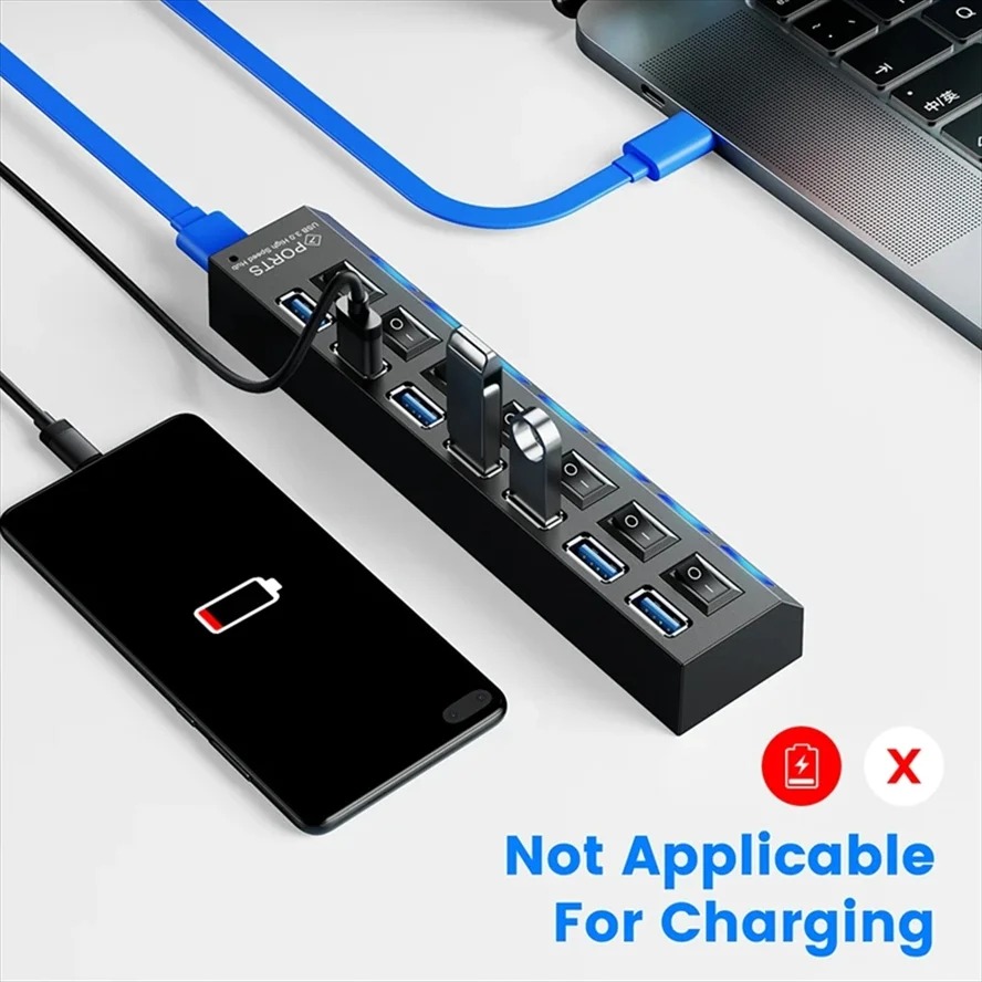 High Speed 4/7 Ports USB HUB 2.0 Adapter Expander Multi USB 3.0 ...