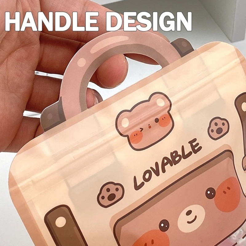 Cute Schoolbag Candy Bags Ziplock Cookie Gift Plastic Bag Biscuits
