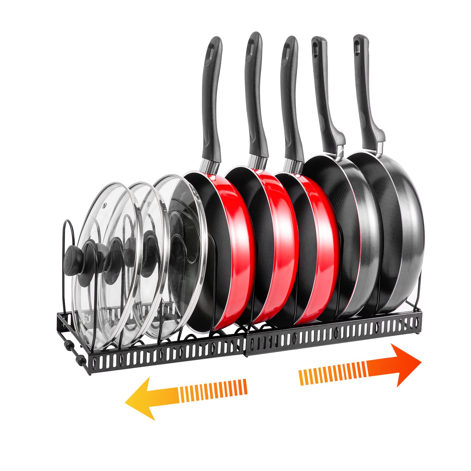 Dividers Expandable Pot Pan Organizer Rack Heavy Duty Cast Iron