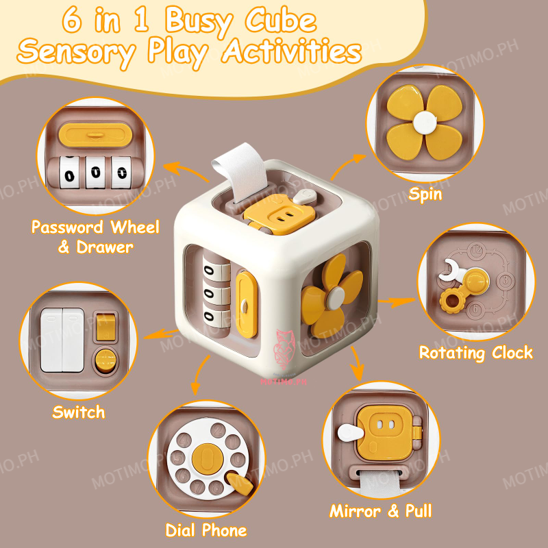 From PH 6 in 1 Sensory Activity Cube Toy for Kids Hands-on Ability ...