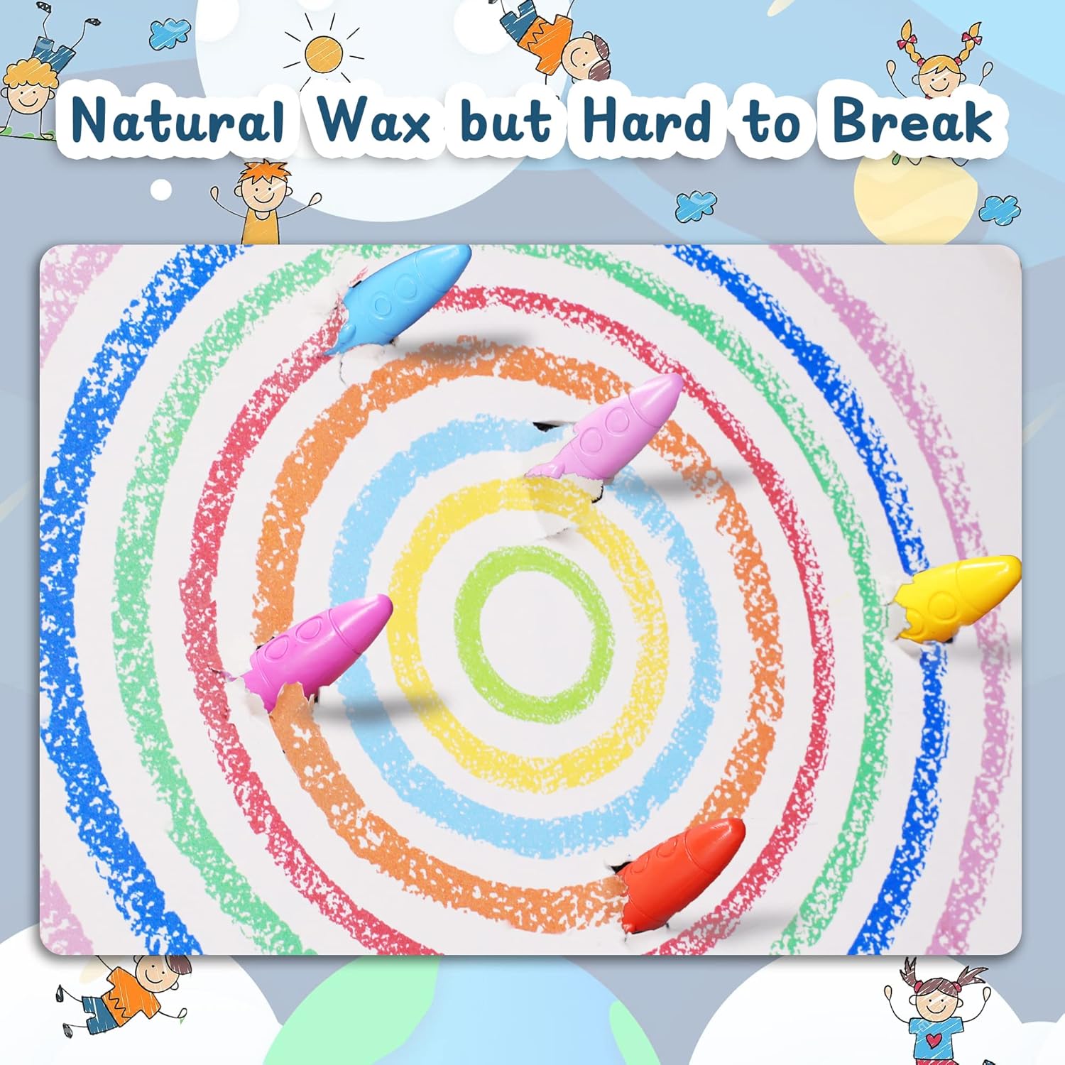 12/24 Colors Rocket Shape Crayons Non Toxic And Washable Crayons Set ...