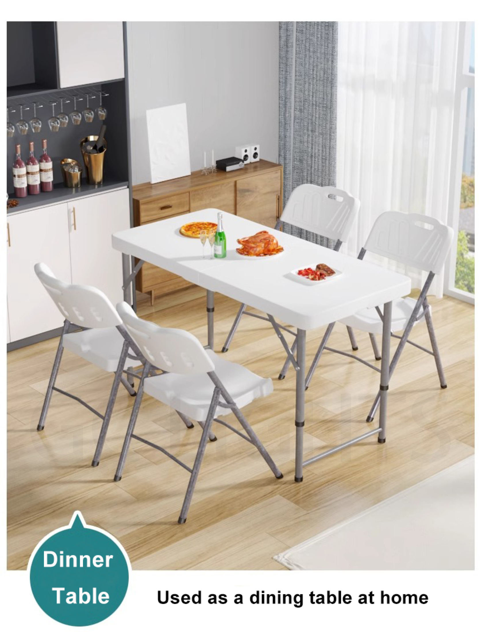 GC Heavy Duty Folding Table 4FT (120cm) Portable Folding Table Height ...