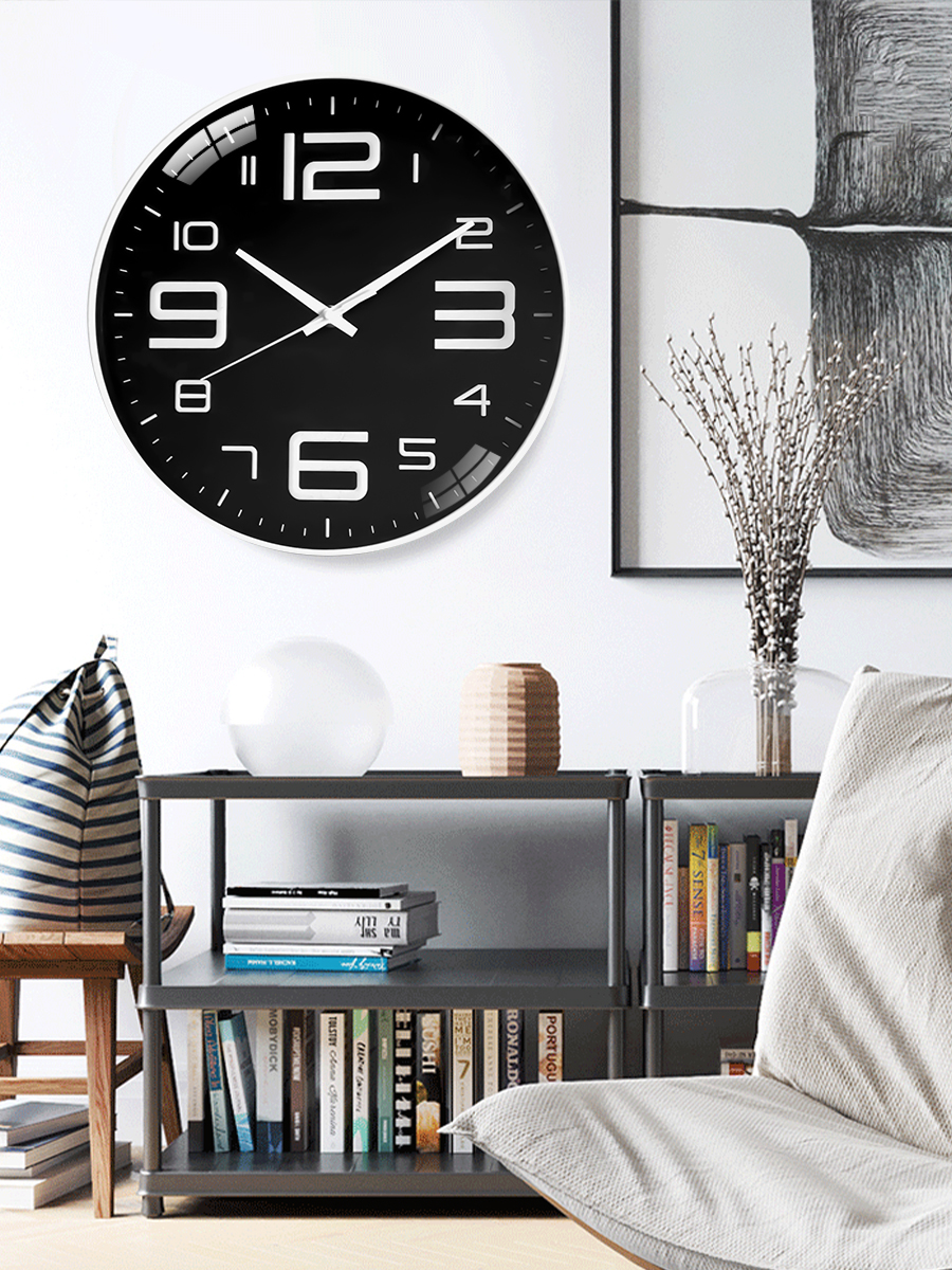 Big Simple silent wall clock home living room decorate three ...