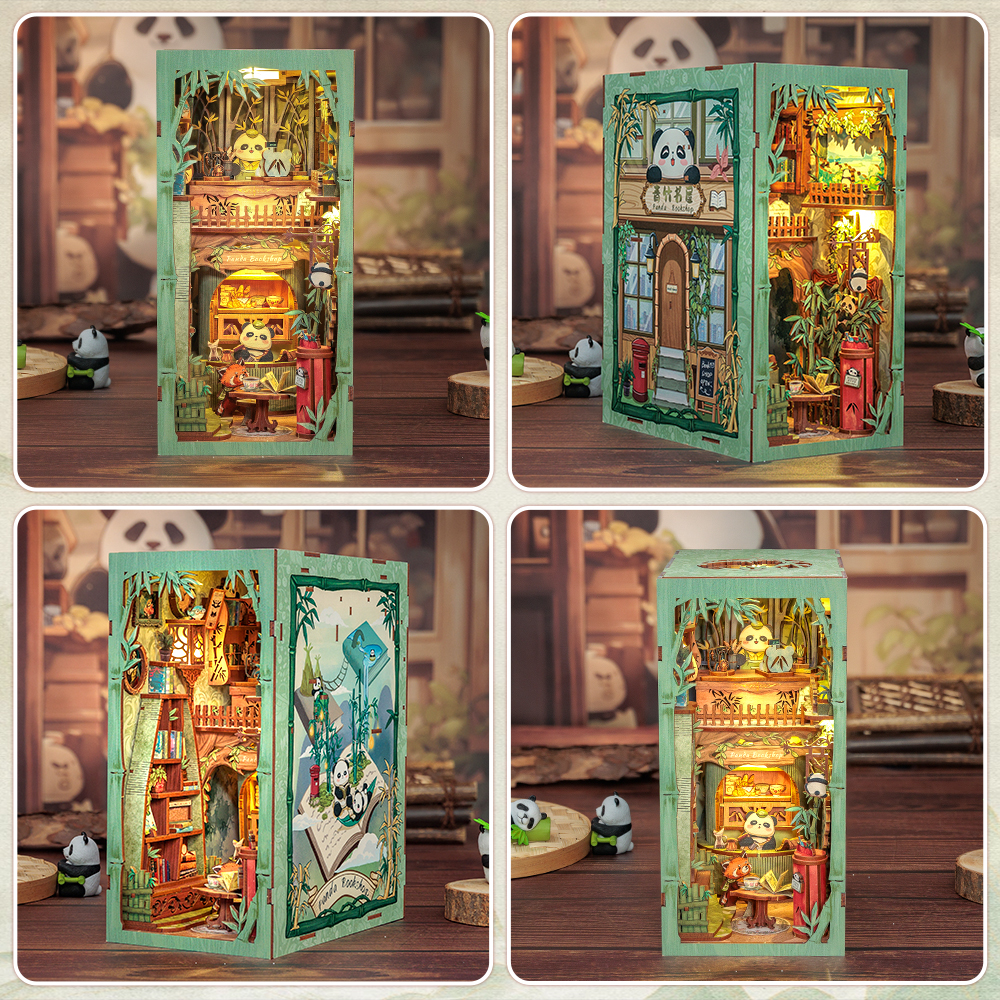 CUTEBEE DIY Book Nook Kit, DIY Dollhouse Booknook Bookshelf Insert ...
