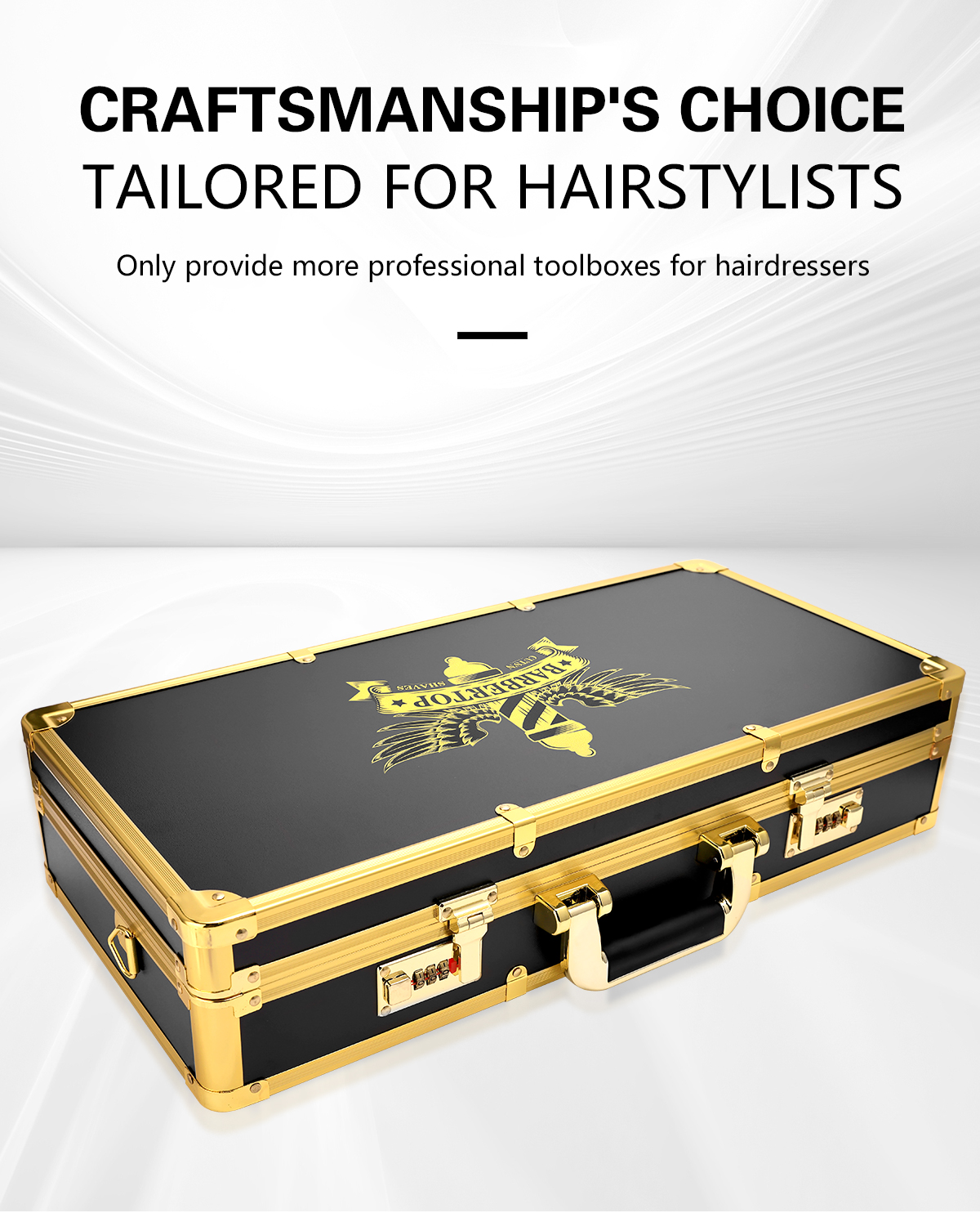 Spot# Salon Hairdressing Professional Gold Aluminum Barbering Tool Box ...