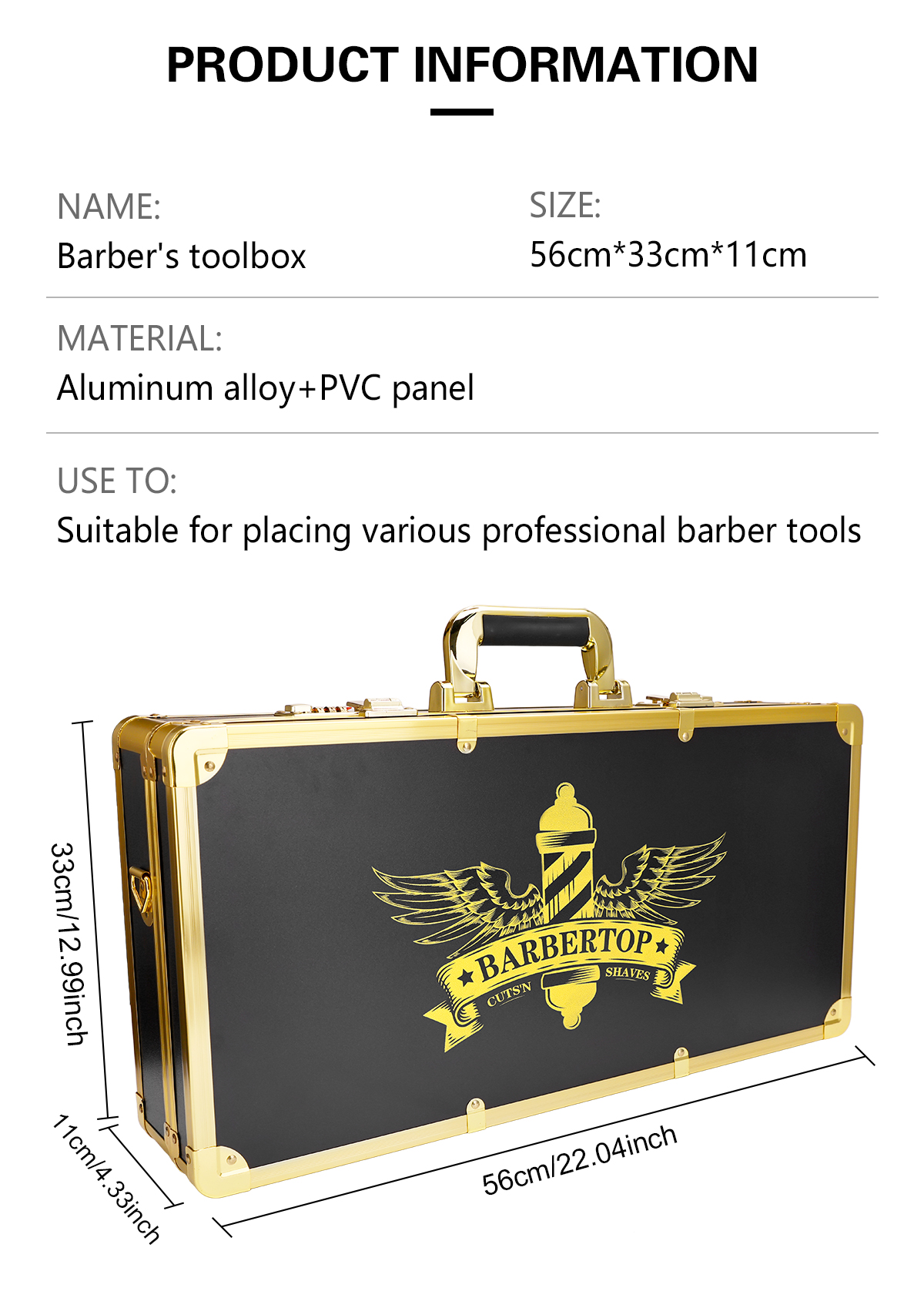 Spot# Salon Hairdressing Professional Gold Aluminum Barbering Tool Box ...