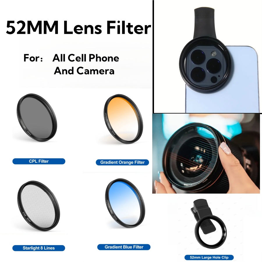 52mm ultrathin CPL filter camera UV gradient lens filter for Nikonand