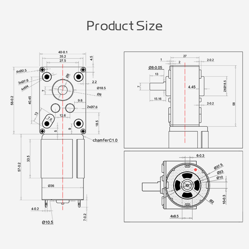 5840-555 Turbo Worm Reducer Motor 12V24V Can Switch Forward And Reverse ...