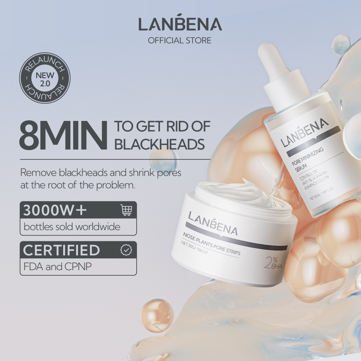 LANBENA Black Heads Removal Nose Strip Blackhead Remover Deep Cleansing ...