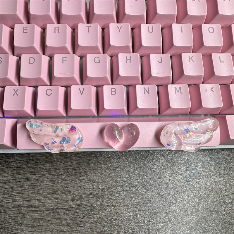 Cute Heart Wings Keycaps Handmade 6.25u Space Keycaps Supplement ...