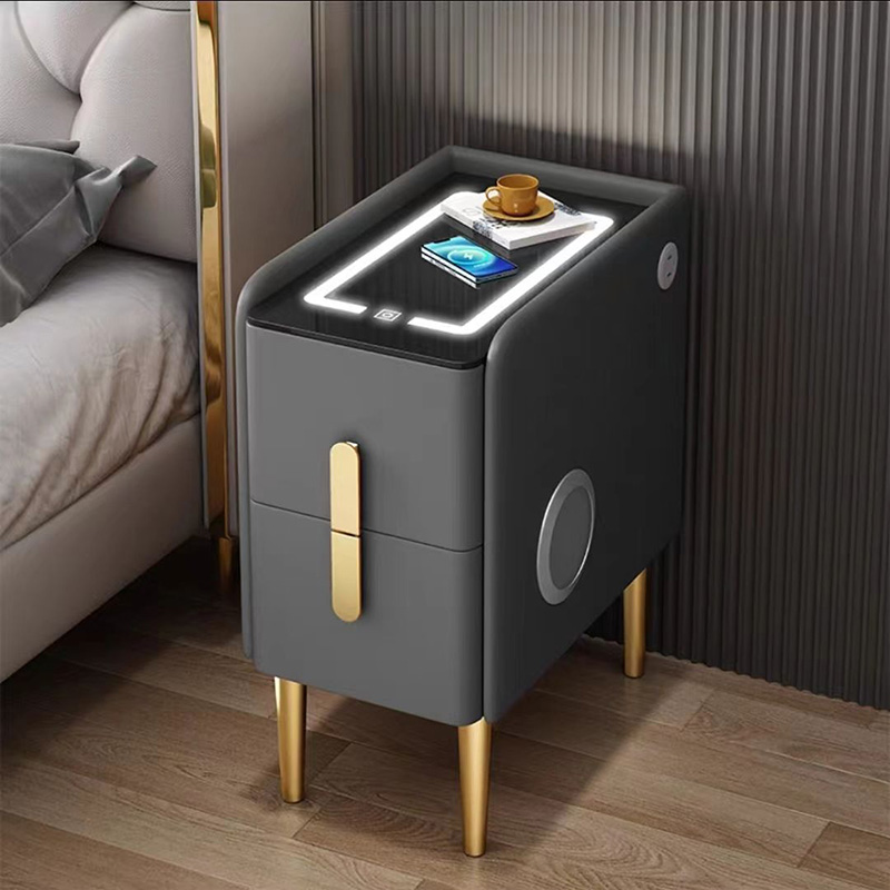 Wood Bedside Table With Drawer Smart Side Table Bedroom With