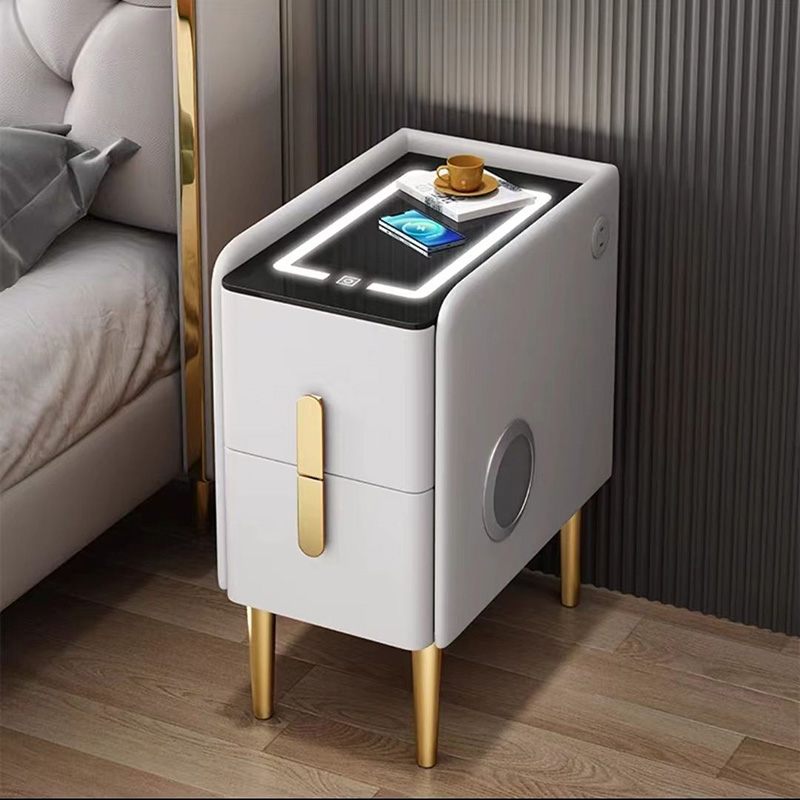 Wood Bedside Table With Drawer Smart Side Table Bedroom With