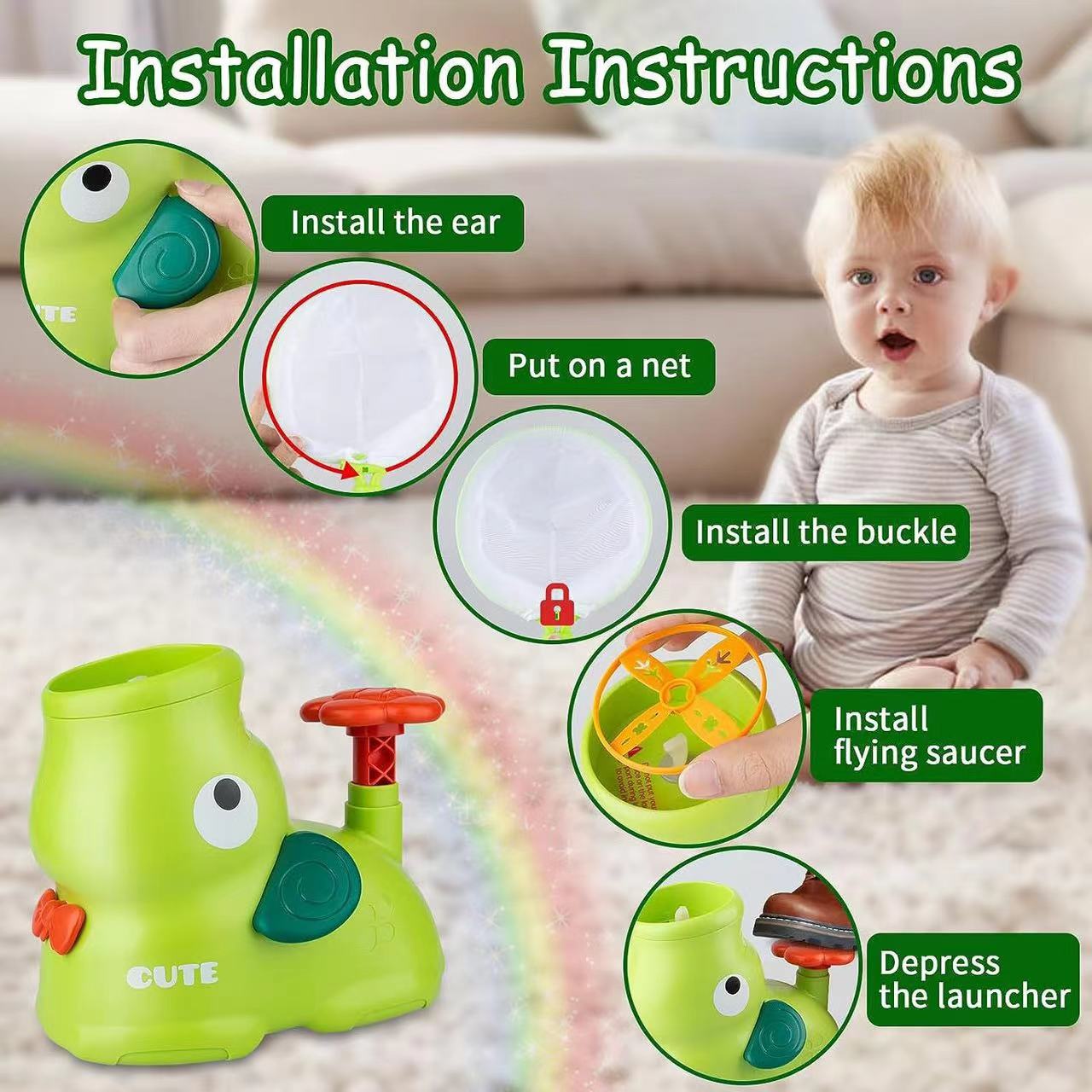 Children's flying disc Air Rocket launcher fun game foot catapult ...