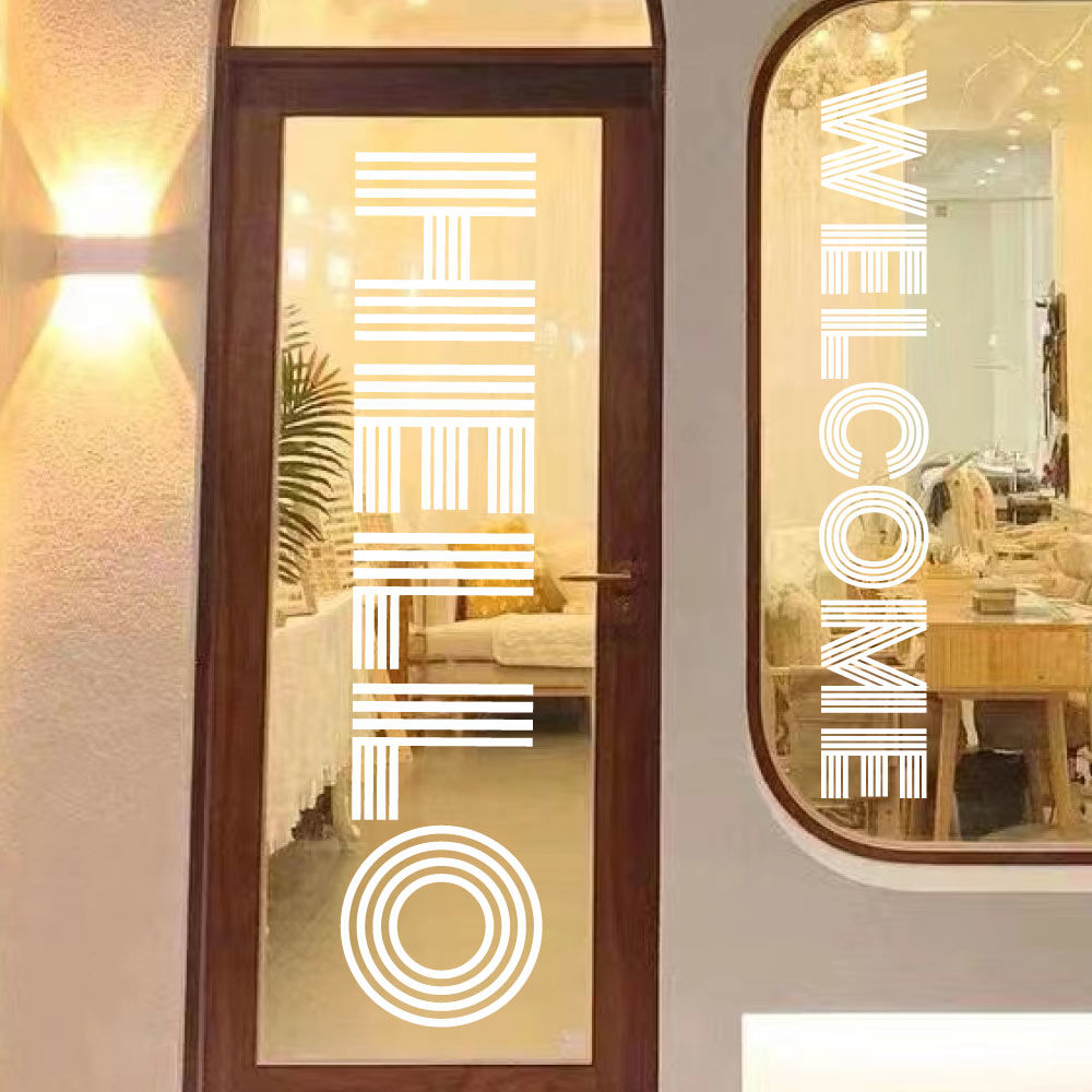 Welcome to Creative Line Personalized Text Glass Sticker Shop Window ...