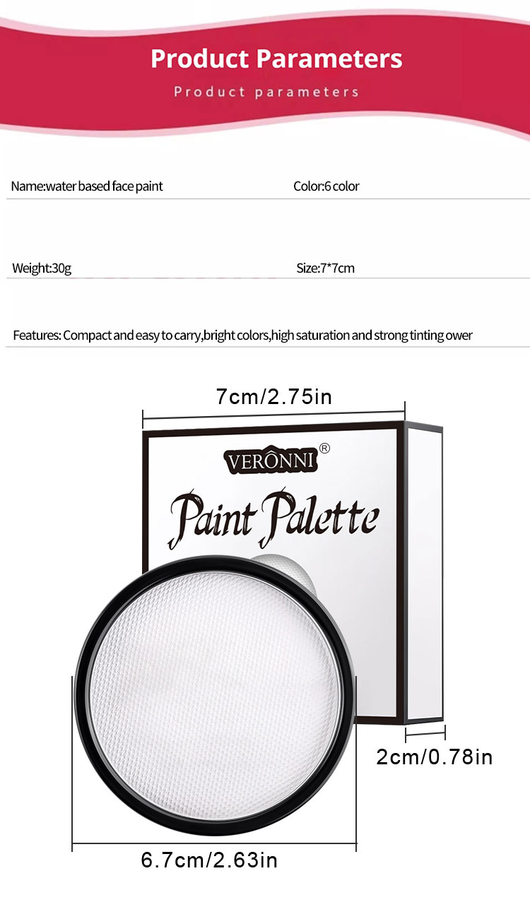 VERONNI 6 Color 30g Professional Face Paint Body Paint Water Based Face