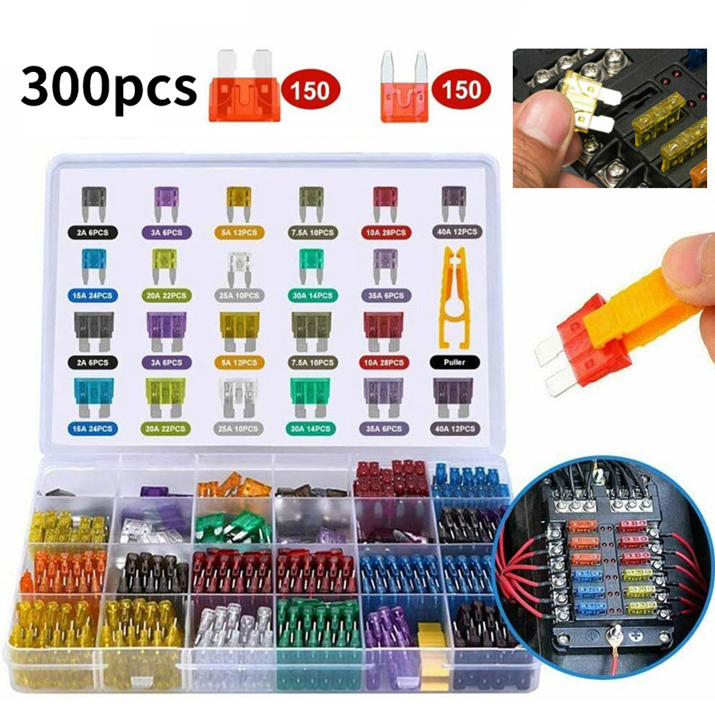 300/120PCS Auto Blade Fuse Small and Standard Insert Car Fuse 2 3 5 7.5 ...