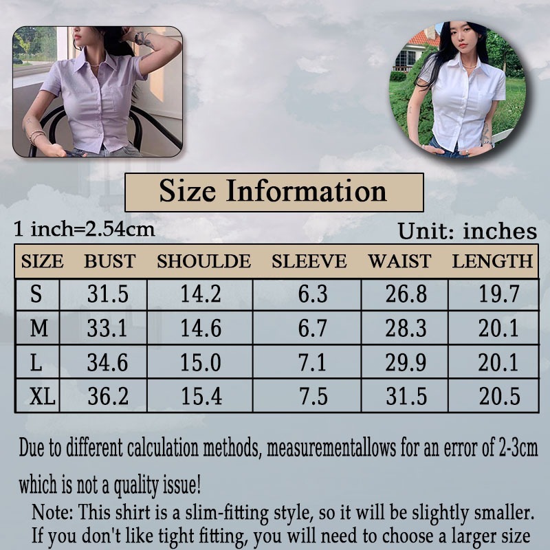 Ecokauer Blouse for Women Short Sleeve Waist Polo Collar Crop Shirt Top