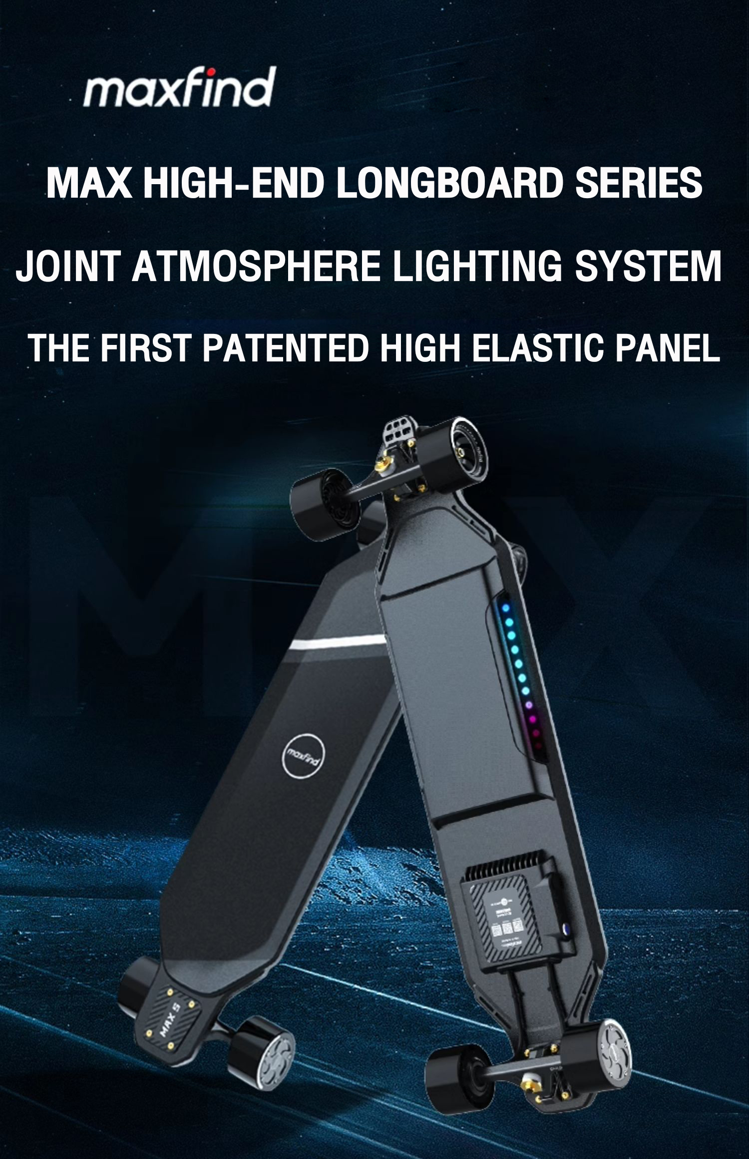 New electric skateboard MAXFIND MAX5 35km/h Max25km waterproof remote