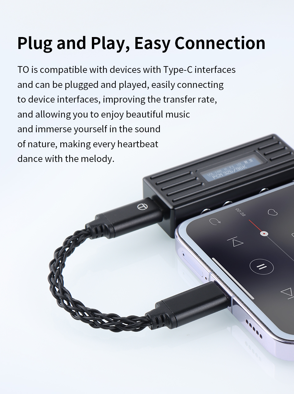 TRN TO Typr-C DAC Amp Upgrade Cable Eight-Strand Silver-Plated Cable ...