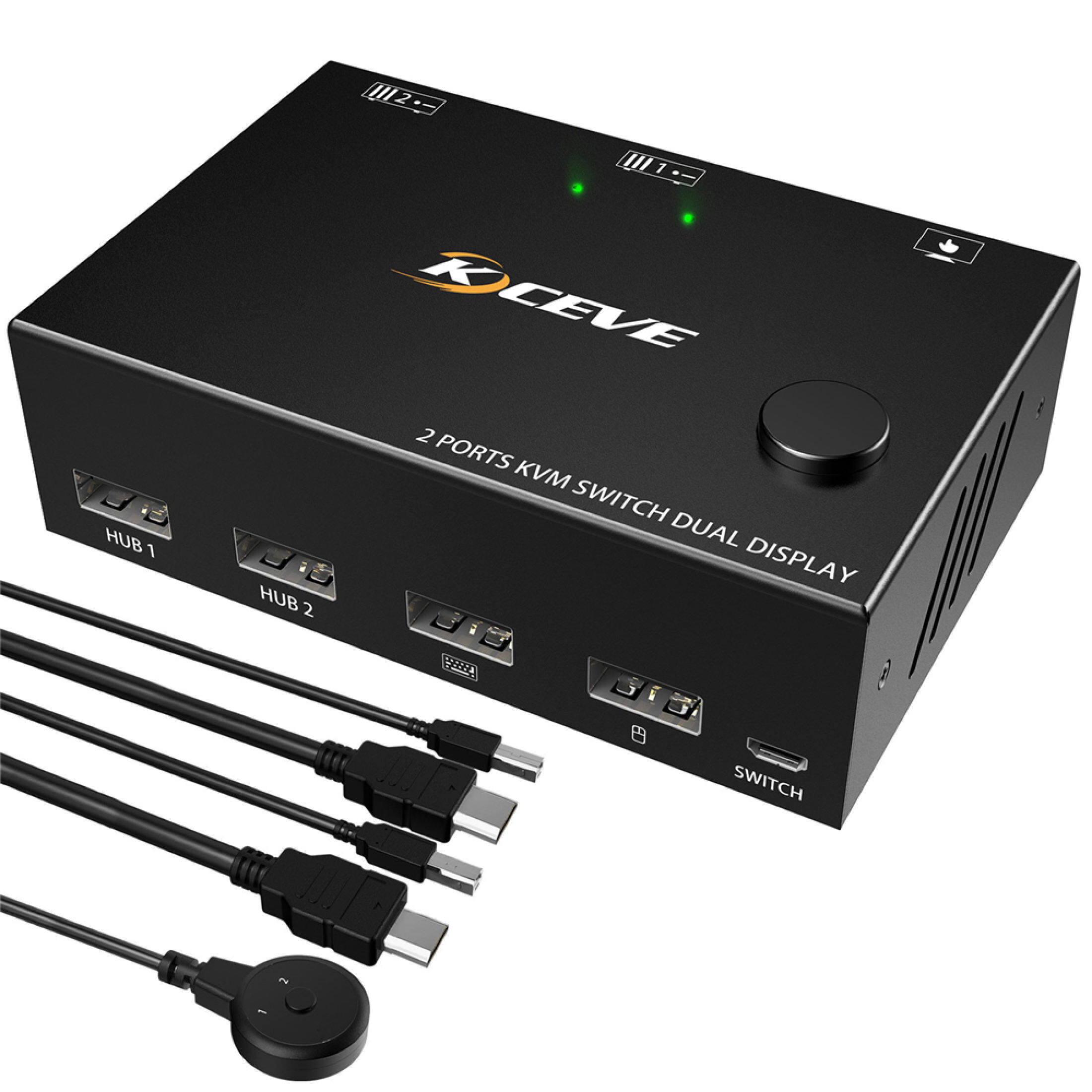 4K HDMI Switch KVM Switcher Splitter Box 2 in 2 out Dual Monitor ...