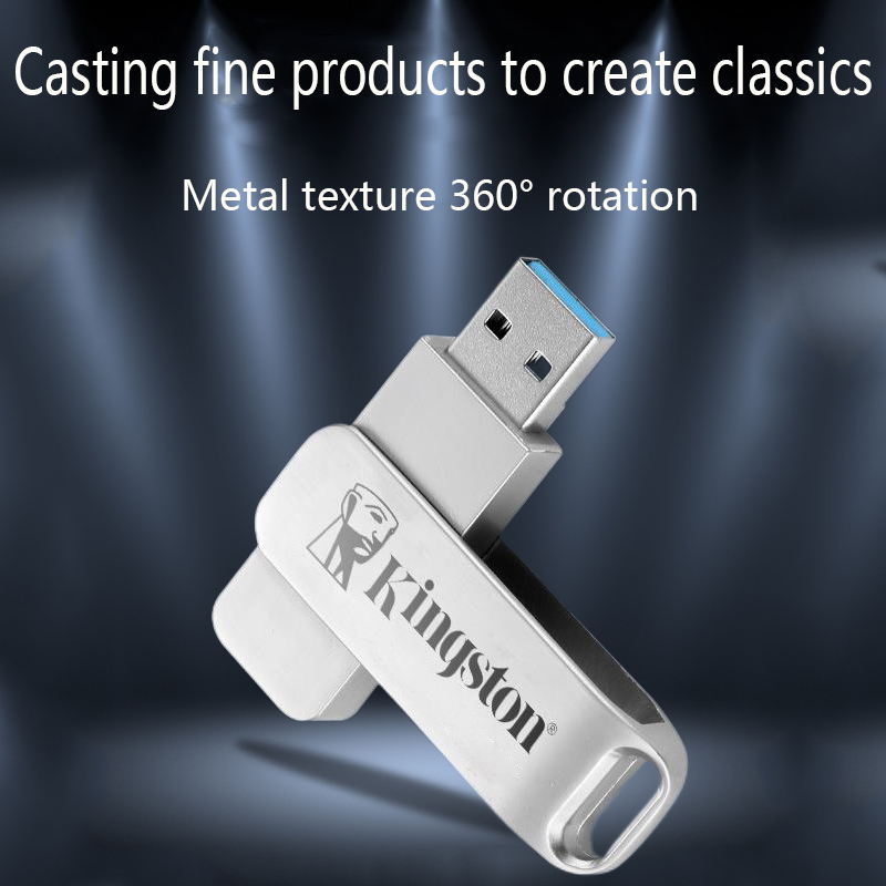 Kingston 360°Metal Rotating Flash Driver 128GB 256GB USB3.0 Flash Drive ...
