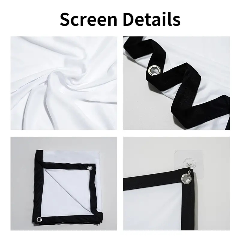 4K highdefinition, easy to fold, convenient polyester soft screen, 120