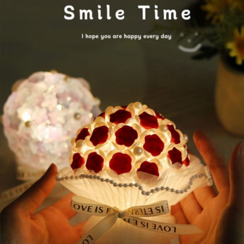 DIY Rose Bouquets Handmade Flower Material Package Diy Night Light With