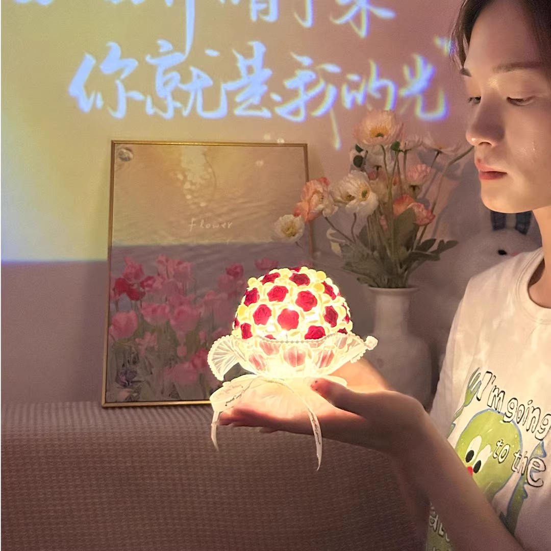 DIY Rose Bouquets Handmade Flower Material Package Diy Night Light With