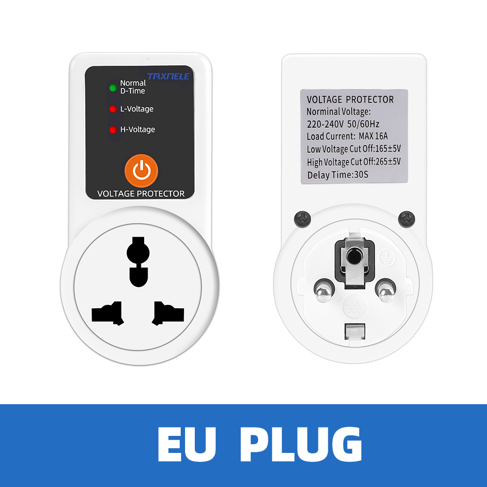 AC 220V 16AAutomatic Voltage Protector Socket EU Plug Socket Voltage ...