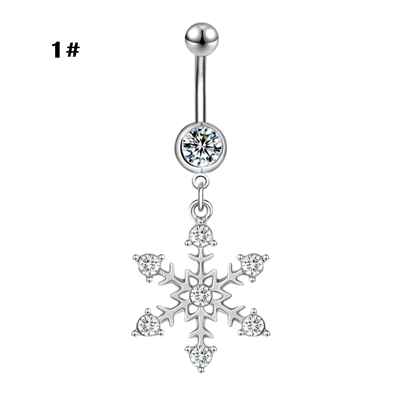 Punk style chain belly button ring, heart-shaped zircon belly button ...