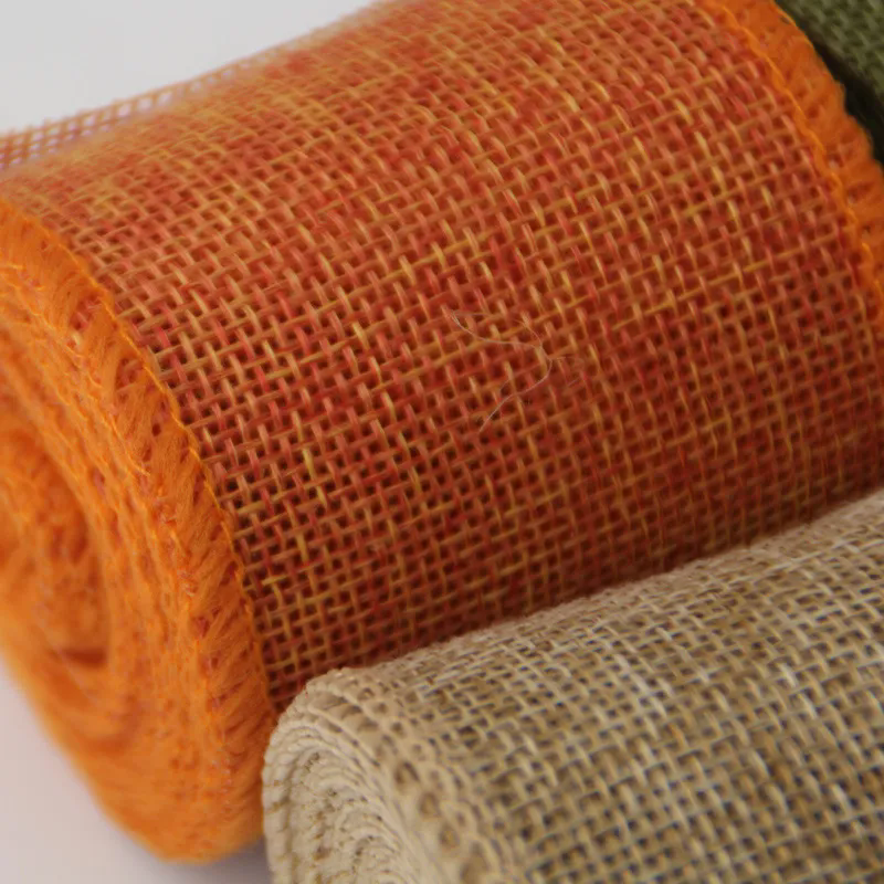 3M/Roll Burlap Wired Ribbon Rolls, Wrapping Burlap Ribbon for DIY ...