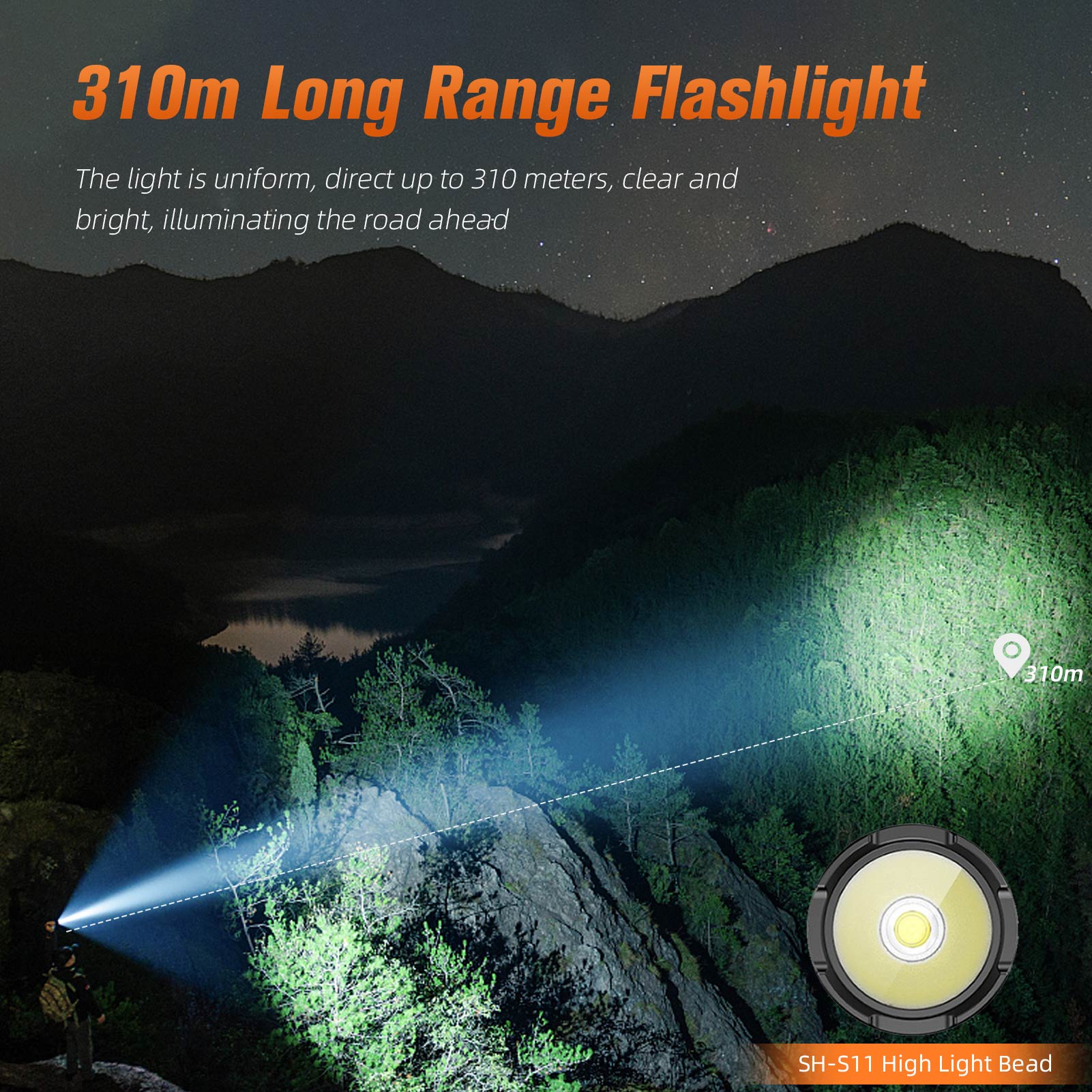 SUPERFIRE M6 45W Super Bright LED Flashlight 3000 Lumens Outdoor ...