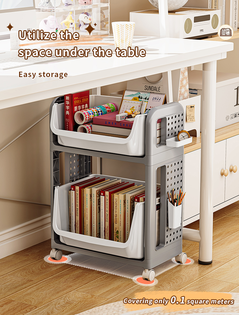 2/3 layer Study stationery trolley cart organizer storage rack school ...