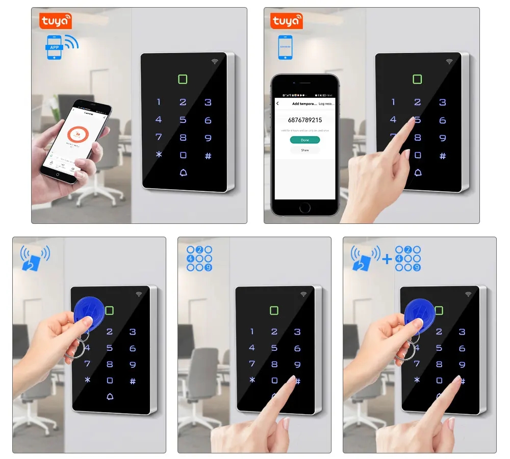 WiFi Tuya APP Door Access Control System Kit Waterproof RFID Keypad ...