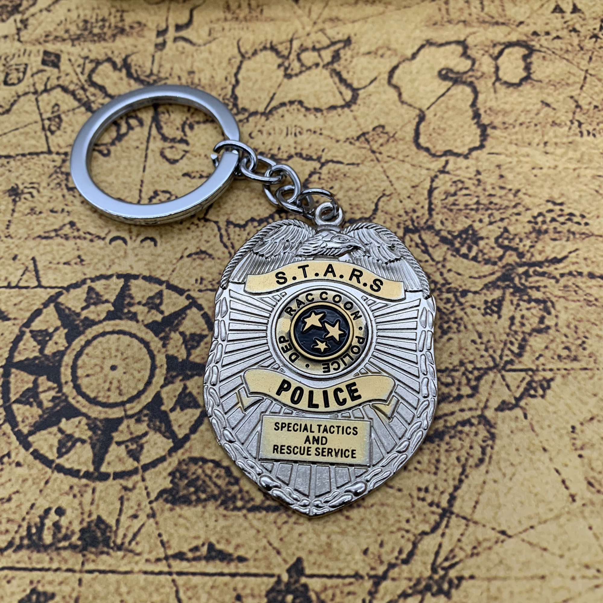 Resident Evil Keychain, Raccoon City Police Department Badge Key Chain ...