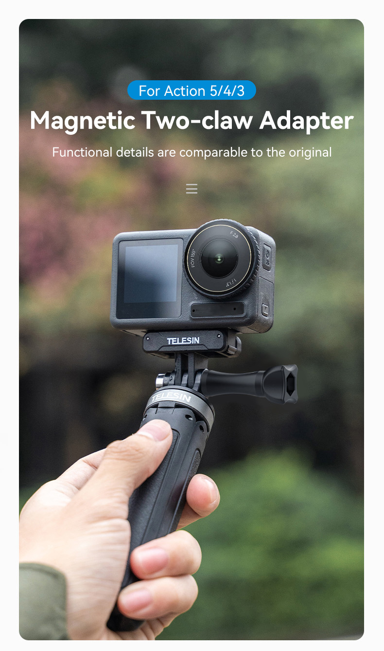 DJI Action Camera Accessories REYGEAK Backpack Strap Mount For DJI Osmo Action 5/4/3 - Magnetic Quick Release Clip Reygeak Backpack Strap Mount For Osmo