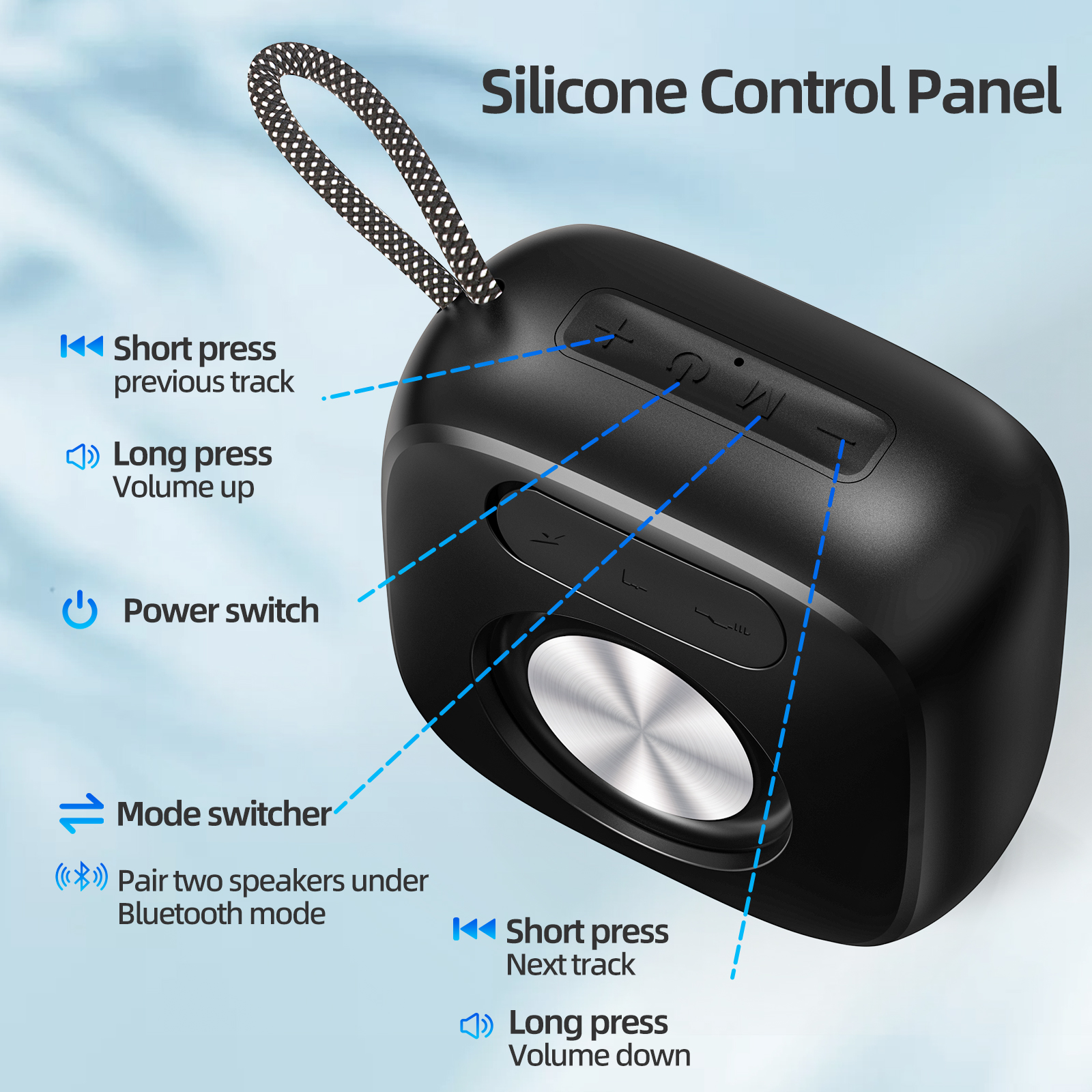 GOOJODOQ TWS 5.3 Bluetooth Speaker Wireless with Lanyard Portable Mini ...