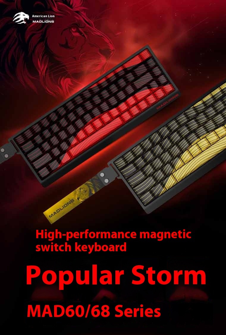 MADLIONS MAD 60/68HE Eesports Switch Keyboard With Streamlined configuration, Low