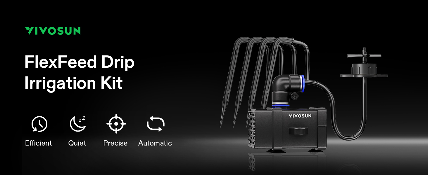 VIVOSUN FlexFeed Drip Irrigation Kit, 4W Automatic Irrigation System