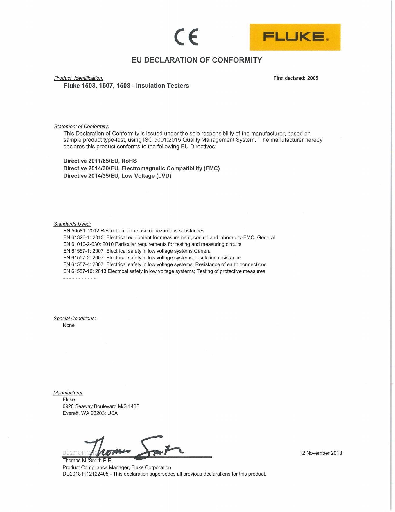 Testeur De Résistance D'isolation Numérique Fluke 1503 - Mégohmmètre - Neuf En Boîte