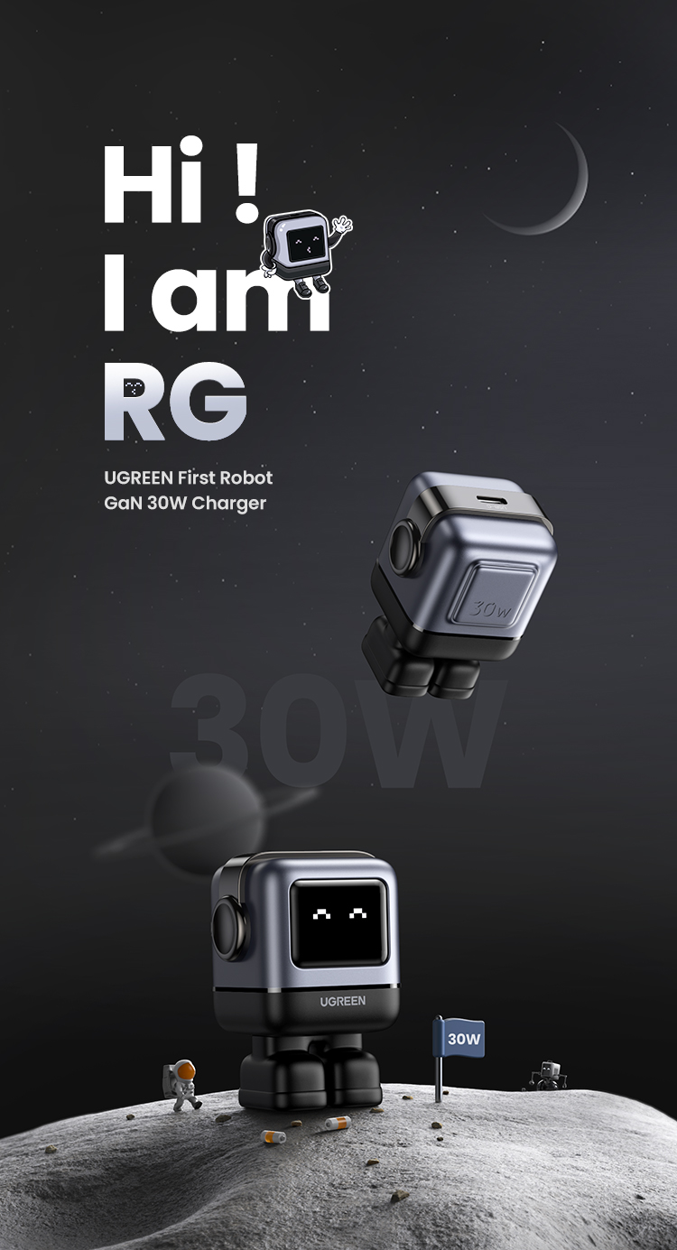 Ugreen Uno 30W RoboGaN Charger USB C Mini Robot Nexode GaN Fast Charger ...