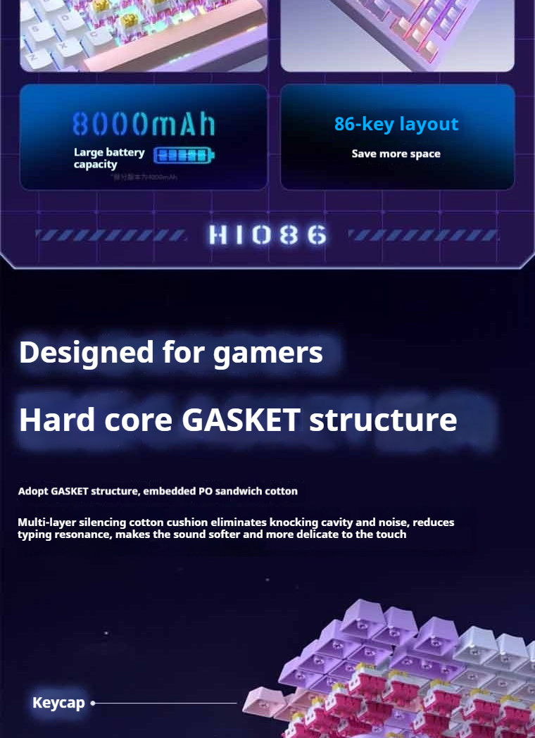 LEOBOG Hi86 aluminum lumpy mechanical keyboard 75% equipped with custom ...