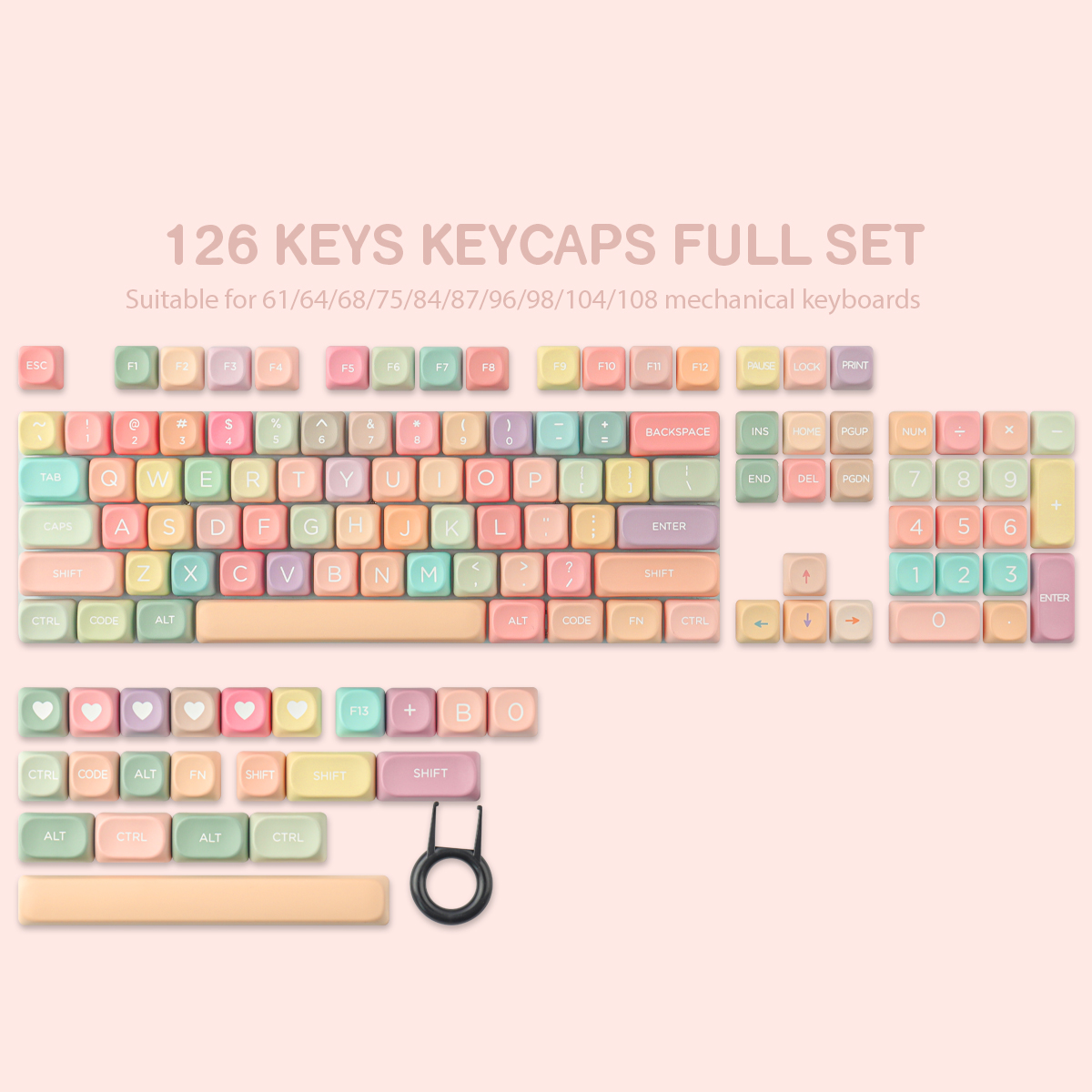 Candy keycaps 126 Keys keycaps MOA Profile DYE-SUB Personalized For ...