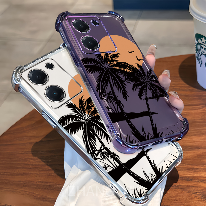 【Camera protection】Case for Redmi 13c 4g Phone case New Coconut Tree