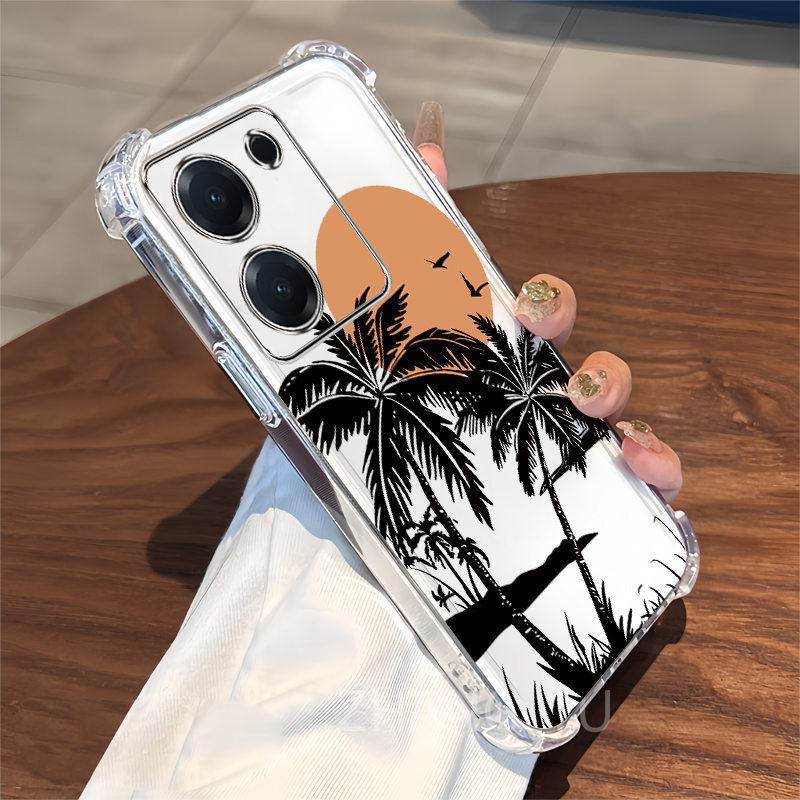 【Camera protection】Case for Redmi 13c 4g Phone case New Coconut Tree