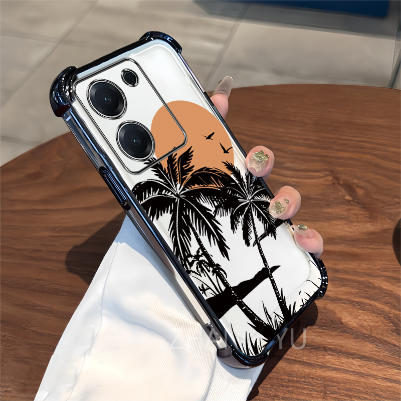 【Camera protection】Case for Redmi 13c 4g Phone case New Coconut Tree