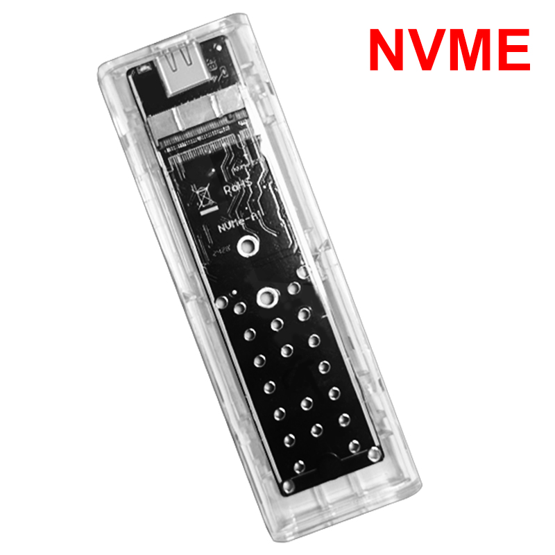 PUSKILL M.2 NVMe SSD Transparent Hard Drive Enclosure Tool Free NGFF