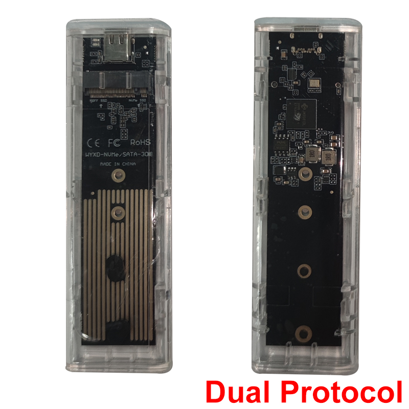 PUSKILL M.2 NVMe SSD Transparent Hard Drive Enclosure Tool Free NGFF