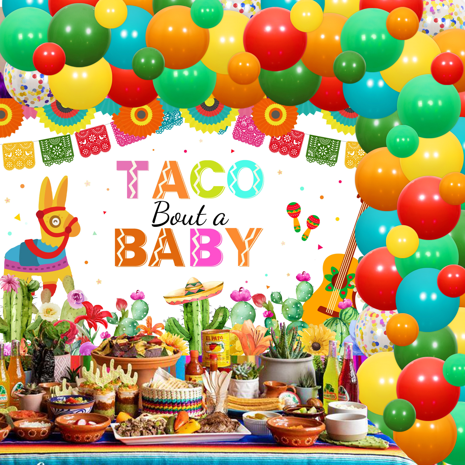 Sursurprise Mexican Taco Theme Baby Shower Decorations, Fiesta Party ...